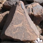 An example of signed rock art from Wadi Ramm. Photo G.J. Corbett.