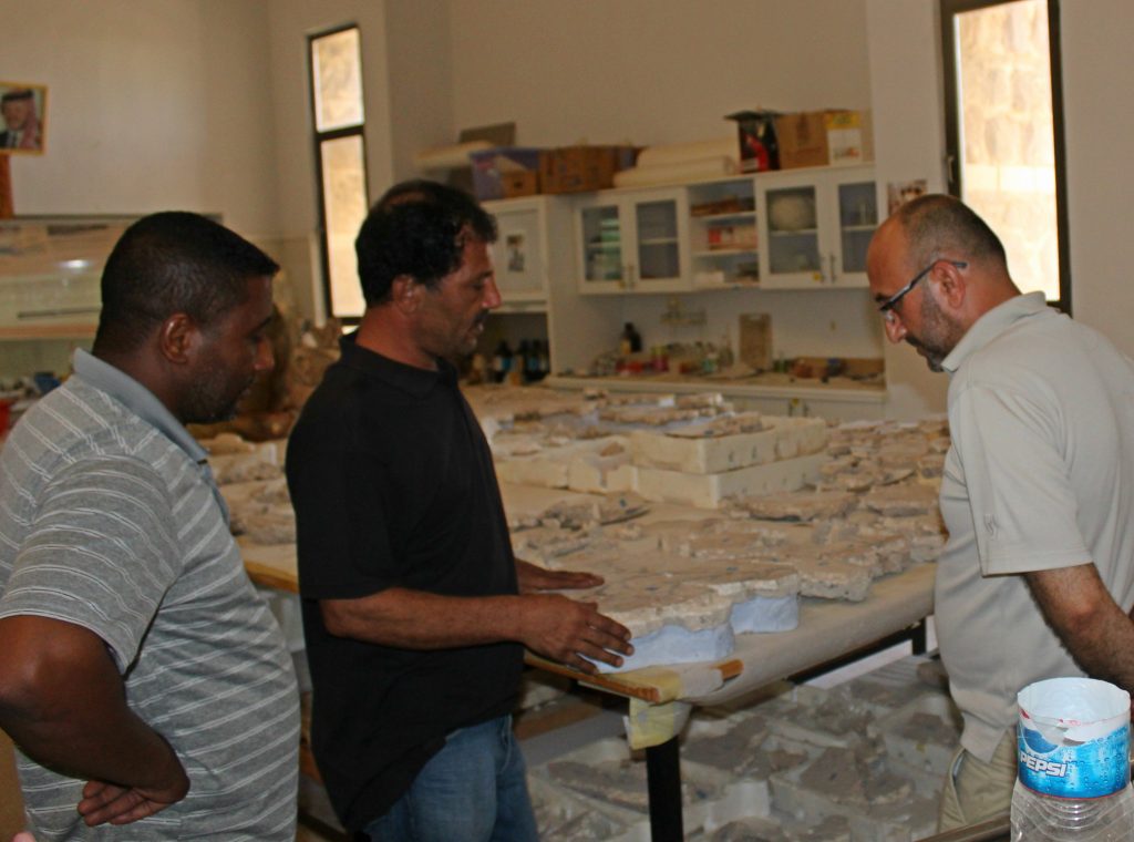 A meeting of specialists inside the Museum at the Lowest Place on Earth in Ghor as Safi