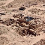 View of the Temple of the Winged Lions site within Petra. Since its inception, a major goal of the TWLCRM Initiative has been the stabilization of the temple complex’s southwest quadrant, particularly the large exposed rubble section (visible behind the arches near the bottom of the photo) that is in danger of collapse. Photo by Giuseppe Delmonaco.