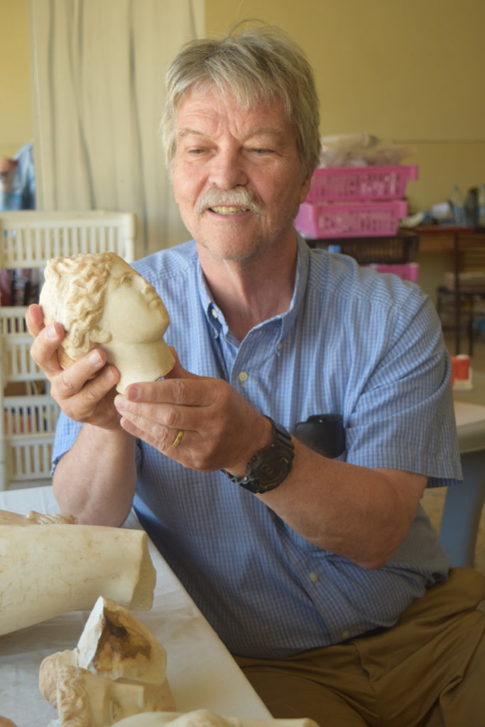 S. Thomas Parker with statue head of Aphrodite, 2016
