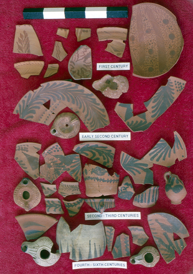 First- through third-century pottery from Petra. American Expedition to Petra (AEP). Kenneth Russell collection.